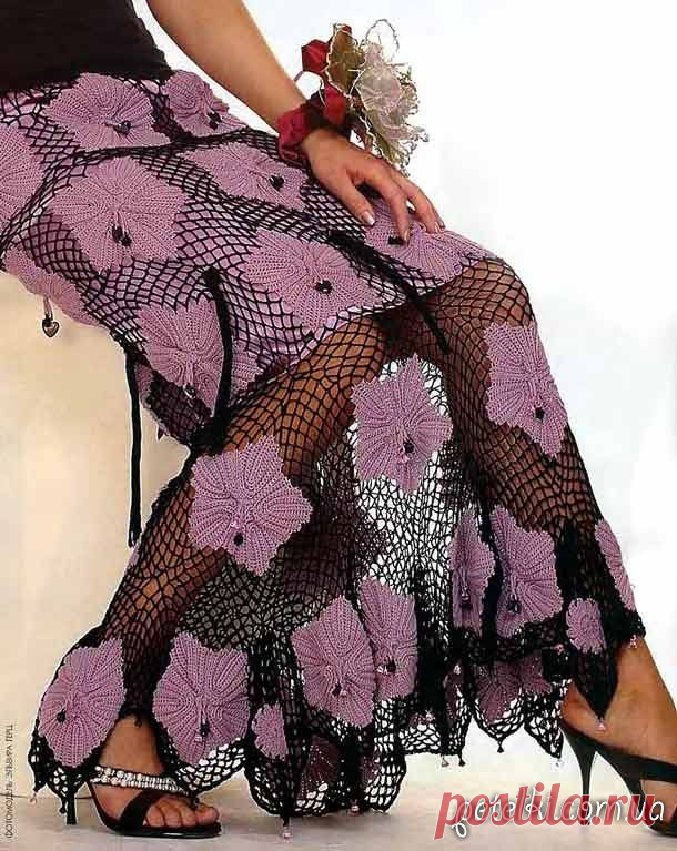 Схемы вязаных юбок, шорт, брюк крючком и спицами » Страница 8