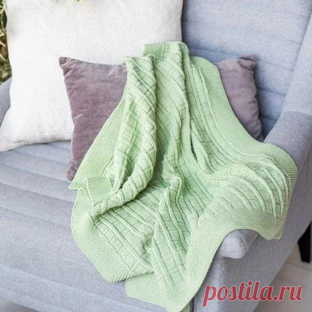 Схема узора для пледа спицами