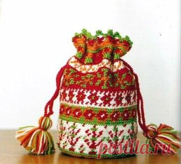 Вязание "гобелен" крючком из остатков пряжи