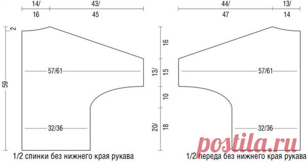 СВОБОДНЫЙ СВИТЕР С РУКАВАМИ «ЛЕТУЧАЯ МЫШЬ» (Вязание спицами) 
Объемный джемпер с большим воротником и швами по центру переда и спинки, выполненными на лицевой стороне, выглядит очень непринужденно. 
РАЗМЕРЫ 
S/M (L/XL) 

ВАМ ПОТРЕБУЕТСЯ 
Пряжа (77% мохера суперкид, 23% шелка; 175 м/25 г) — 225 (250) г бирюзовой; спицы №3 и 3,5; короткие круговые спицы №3; чулочные спицы №3. 

ИЗНАНОЧНАЯ ГЛАДЬ 
Вязать спицами №3,5: лицевые ряды — изнаночные петли, изнаночные ряды — лицевые ...