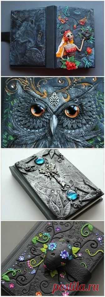 polymer clay journal covers! wow by Kardemon