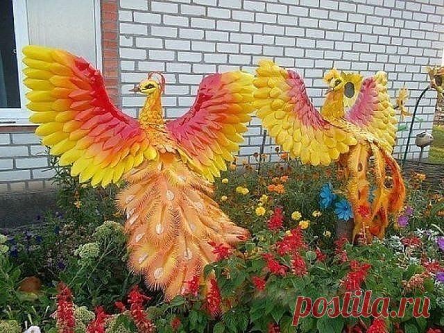 Дачные шедевры из пластиковых бутылок