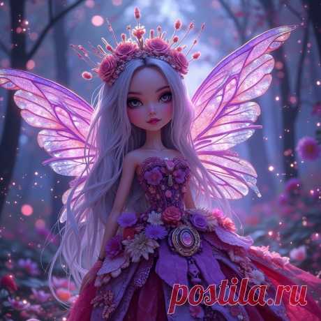 Волшебная королева фей из Monster High: фееричное очарование и яркие краски. Картинка из нейронной сети Flux 1 - Flux.1 примеры промтов - Форум ИИ о нейросетях - Yes Ai