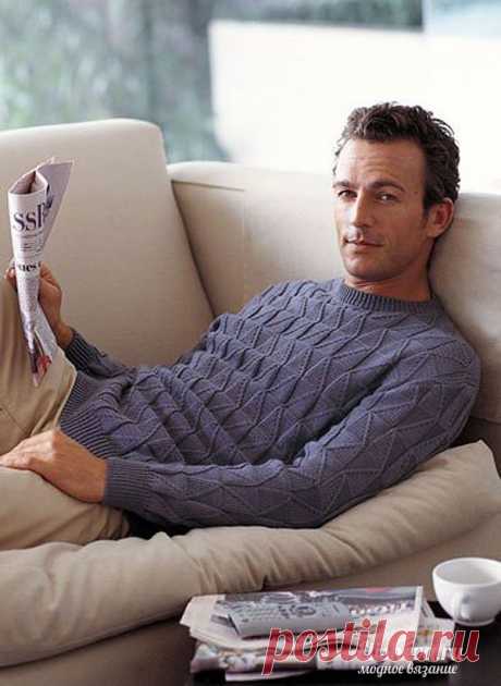 ВЯЗАНЫЙ СТИЛЬНЫЙ МУЖСКОЙ ПУЛОВЕР | ВЯЗАНЫЙ УЮТ