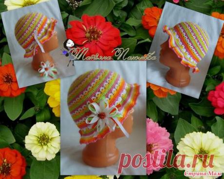 Разноцветная шляпка, хорошая идея для избавления от остатков пряжи - Страна Мам