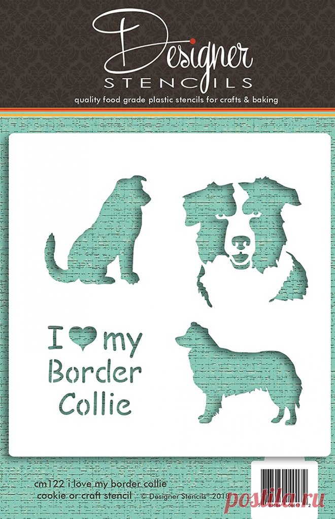 Amazon.com: I Love My Border Collie Cookie y Craft plantilla CM122 por plantillas: Arte, Manualidades y Costura