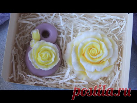 Мыло 8 с розами и Роза 3D | Заливаем силиконовые формы цветов | 3D мыльные цветы | Мыловарение
