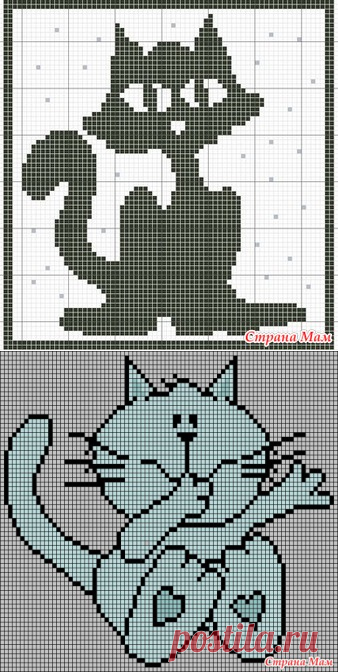 . Помогите схемками узора кошек для детского свитера? - Вязание спицами - Страна Мам