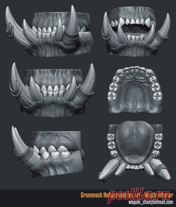 3D челюсть с клыками.