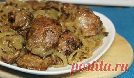 Куриная печень с луком | Готовим вместе