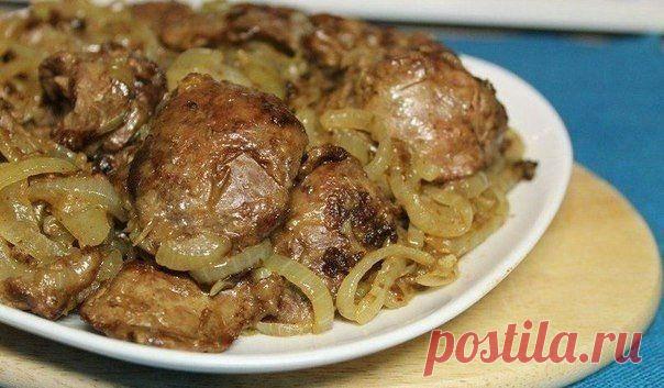 Куриная печень с луком | Готовим вместе