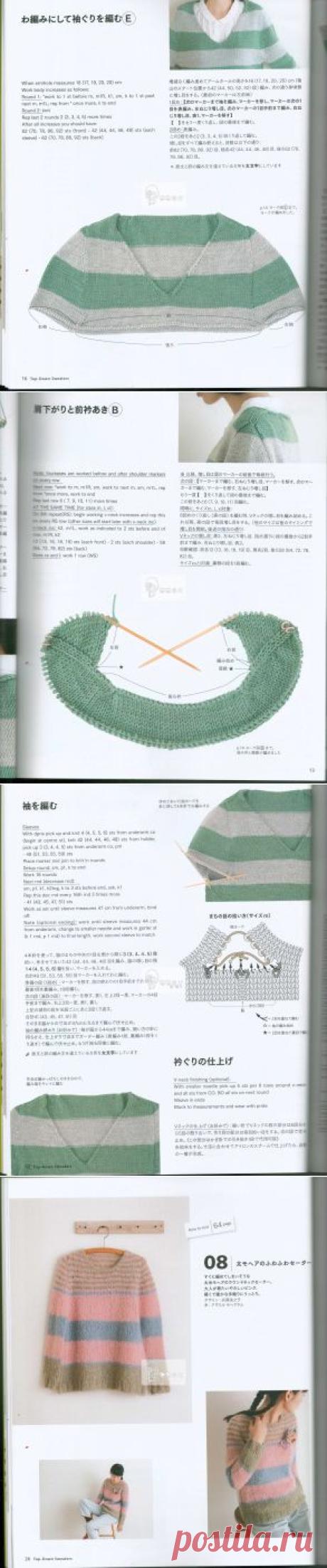 Top down sweaters 2014 Реглан с верху.