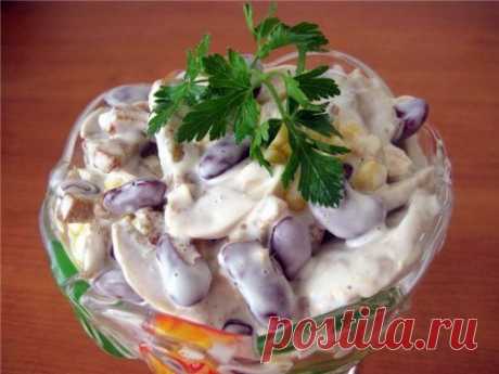 Салат "Мгновенный" с фасолью и кукурузой