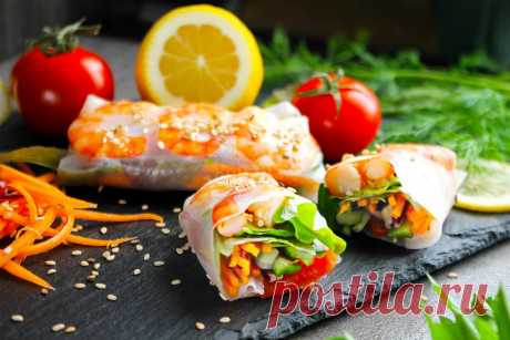 Спринг роллы из рисовой бумаги с креветками и овощами рецепт с фото пошагово - 1000.menu