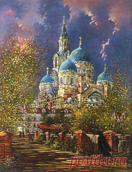 Художник Анатолий Васильевич Куршин. Пейзажи с храмом. 1 часть.