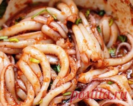 Сахалинская кухня : быстрый и острый кальмар по-восточному
