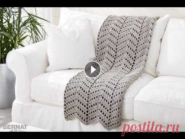 УЗОР "ЗИГЗАГ" крючком./Zigzag crochet PATTERN. Простой узор "ЗИГЗАГ"для пледа, покрывала. Красиво будет смотреться, если использовать разные цвета пряжи. Помощь каналу карта сбербанка 220...