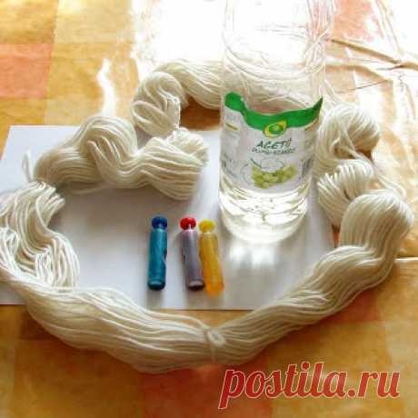 Секционная окраска пряжи в микроволновке