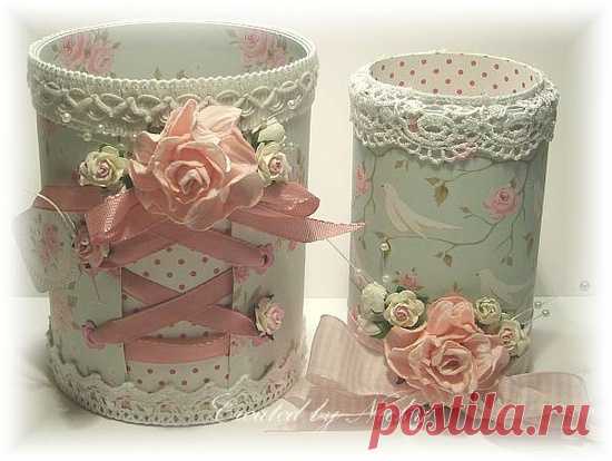 Коробочки в стиле шебби шик