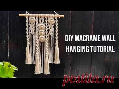 DIY MACRAME WALL HANGING TUTORIAL - STEP BY STEP INSTRUCTION BY TNARTNCRAFTS - YouTube