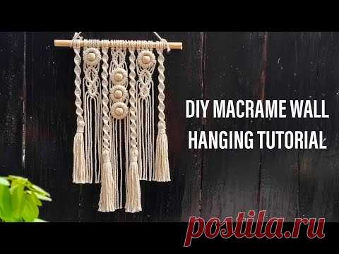 DIY MACRAME WALL HANGING TUTORIAL - STEP BY STEP INSTRUCTION BY TNARTNCRAFTS - YouTube