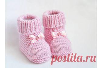 Мастер-класс Пинетки для новорожденных спицами