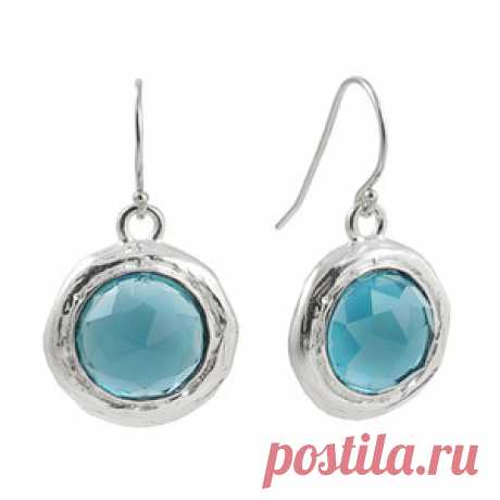 Серебряные серьги с голубым топазом арт. TZE052 (4320)