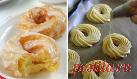 Колечки из заварного теста в глазури