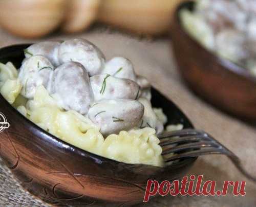 КУРИНЫЕ СЕРДЕЧКИ В СЫРНОМ СОУСЕ
