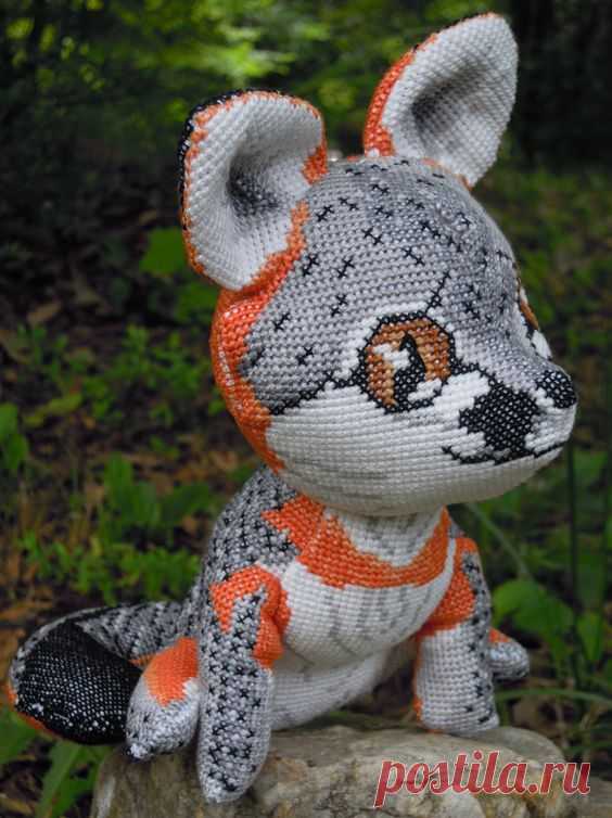 Gray Fox 3D Cross Stitch by rhaben on DeviantArt