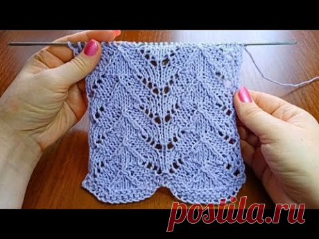 🎄Ажурный узор "Елочки" спицами + схема🎄Knitting an openwork pattern " Christmas tree" + scheme.