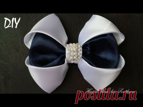 Бантик из ленты Канзаши DIY Kanzashi bow of ribbon Curva da fita Baugen av bånd Nœud de ruban