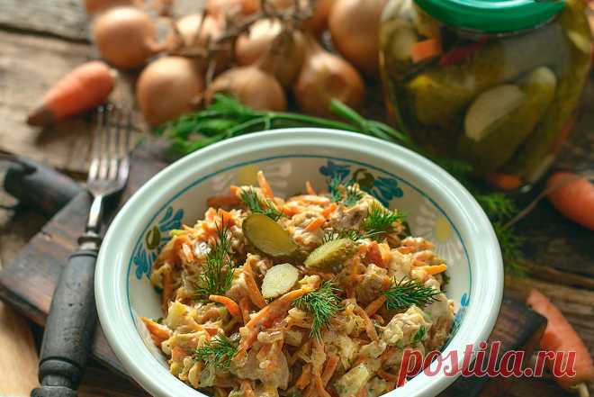 Салат мясной с огурцами маринованными — Кулинарные рецепты с фото
