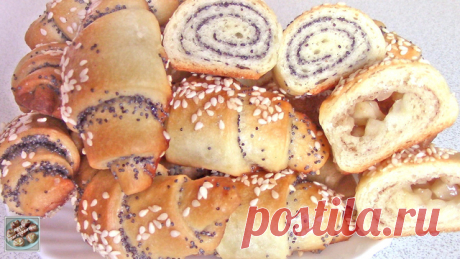 Постные (вегетарианские) рогалики с маком и яблоками – пошаговый рецепт с фотографиями