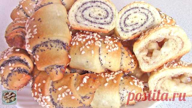 Постные (вегетарианские) рогалики с маком и яблоками – пошаговый рецепт с фотографиями