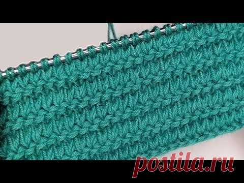 Узоры спицами. Простой узор спицами - вместо платочной вязки и лицевой глади! - YouTube