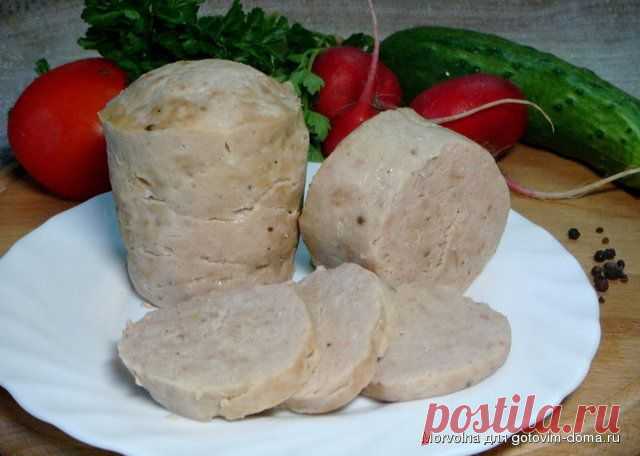 Куриная колбаса в кружке.