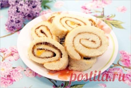 Рулет с абрикосовым джемом – Рецепт с фото. Рецепты. Выпечка. Рулеты