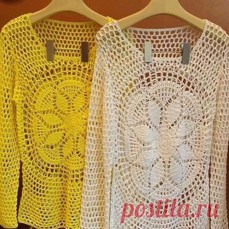 crochelinhasagulhas: Blusa branca em crochê