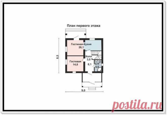 Проект дома из пеноблоков 8 на 9 - Долинск - Лесоресурс