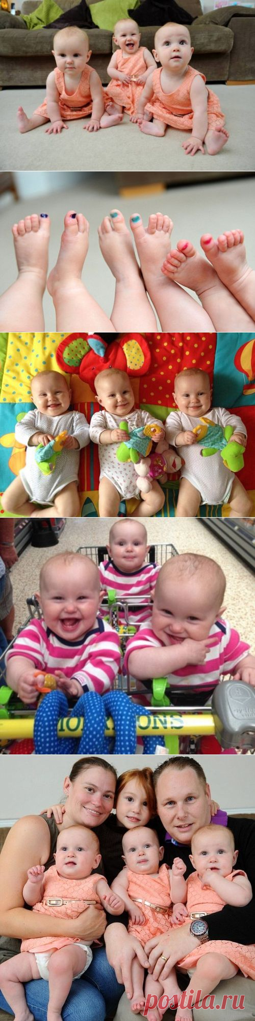 Прекрасные маленькие девочки–тройняшки