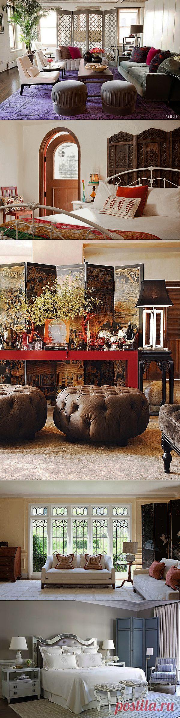 Ширма в интерьере