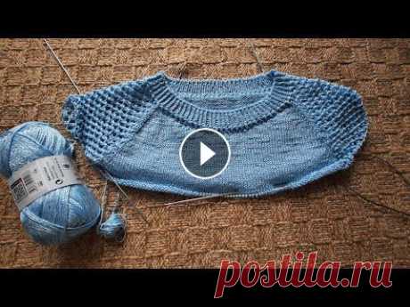 Новый процесс. // Летняя кофточка с ажурными рукавами.// Пряжа Yarn Art STYLE в 50 г./ 185м. Состав : 67 %- хлопок, 33 %- вискоза. Цвет № 668. Спицы № 2 мм....