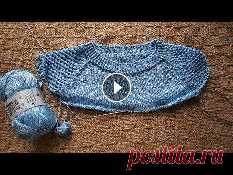 Новый процесс. // Летняя кофточка с ажурными рукавами.// Пряжа Yarn Art STYLE в 50 г./ 185м. Состав : 67 %- хлопок, 33 %- вискоза. Цвет № 668. Спицы № 2 мм....