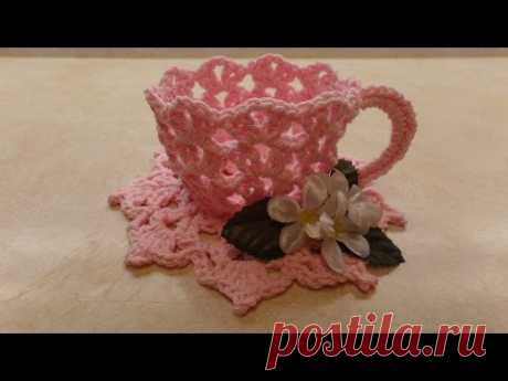 CROCHET How To #Crochet Decorative TeaCup and Saucer #TUTORIAL #331