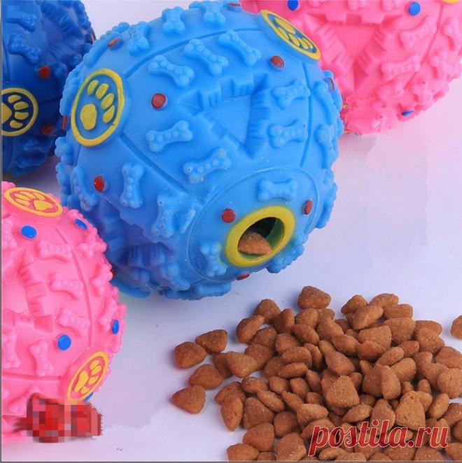 Купить мяч игровой пищалка с отсеком для сухого корма для собак и кошек по низкой цене с доставкой