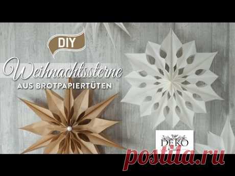 DIY: große Weihnachtssterne aus Brotpapiertüten basteln [How to] Deko Kitchen