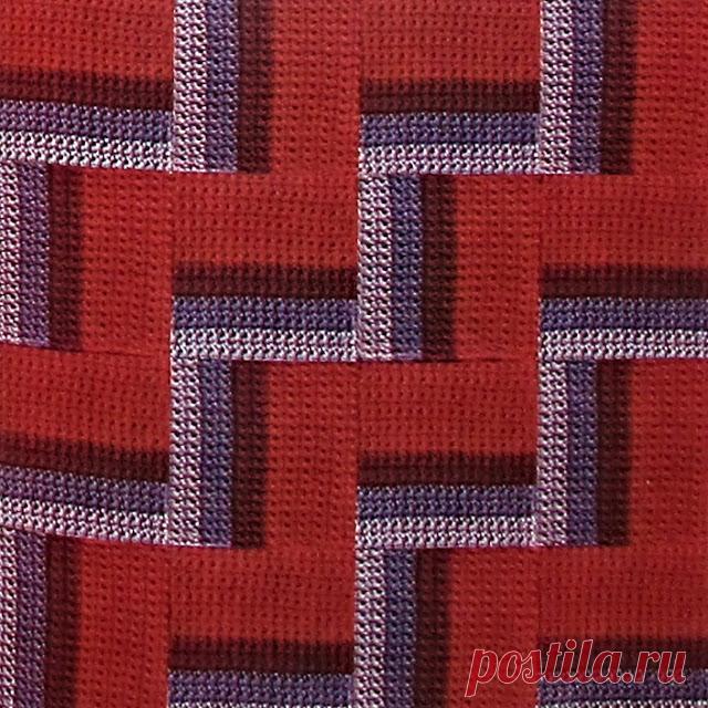 Цветные узоры на квадратах-крючком и спицами.