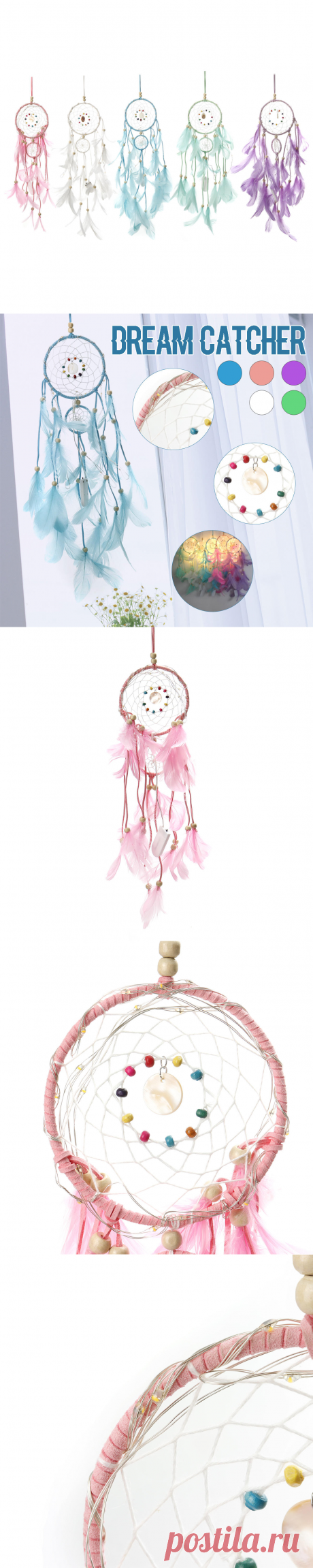 warm white battery supply led night light dream catcher hanging wind chime wall decor car ornaments Sale