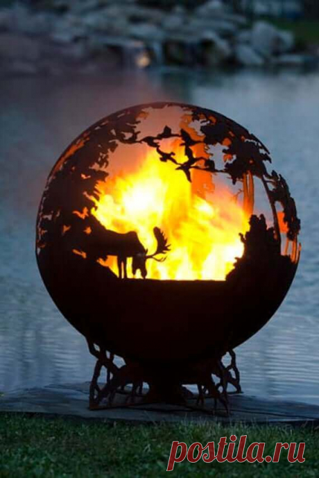 Дизайнерские огненные шары в саду ~ Planetalsad